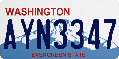 WA license plate AYN3347