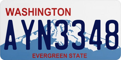 WA license plate AYN3348