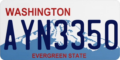 WA license plate AYN3350