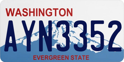 WA license plate AYN3352