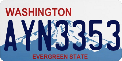WA license plate AYN3353