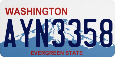 WA license plate AYN3358