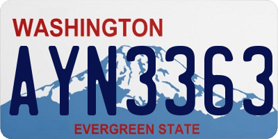 WA license plate AYN3363
