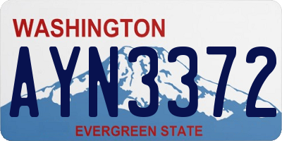 WA license plate AYN3372
