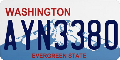 WA license plate AYN3380