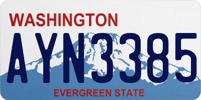 WA license plate AYN3385