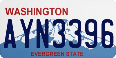 WA license plate AYN3396