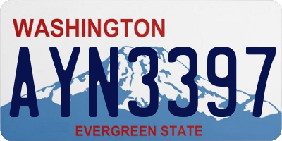 WA license plate AYN3397