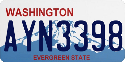 WA license plate AYN3398