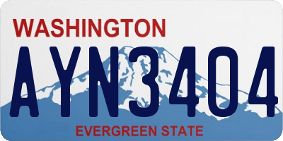 WA license plate AYN3404