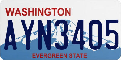 WA license plate AYN3405