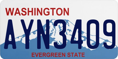 WA license plate AYN3409