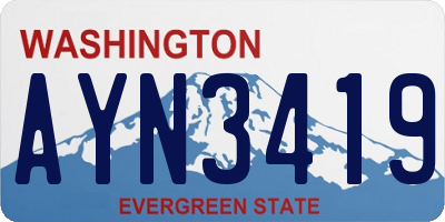 WA license plate AYN3419