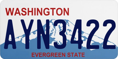 WA license plate AYN3422