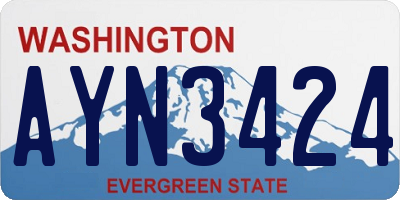 WA license plate AYN3424