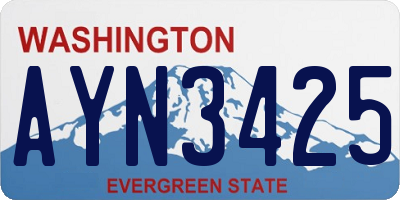 WA license plate AYN3425