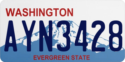 WA license plate AYN3428