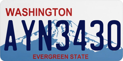 WA license plate AYN3430