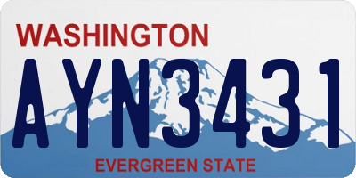 WA license plate AYN3431