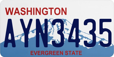 WA license plate AYN3435