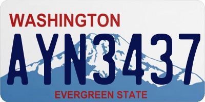 WA license plate AYN3437