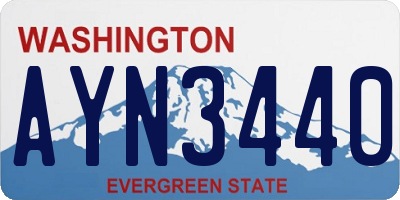 WA license plate AYN3440