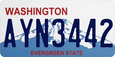 WA license plate AYN3442