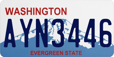 WA license plate AYN3446