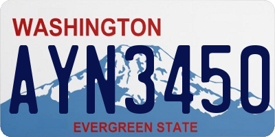 WA license plate AYN3450