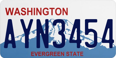 WA license plate AYN3454