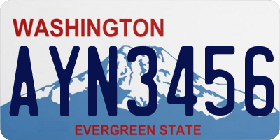 WA license plate AYN3456