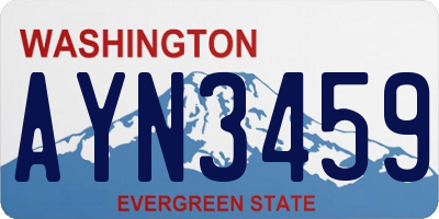 WA license plate AYN3459