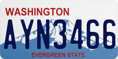 WA license plate AYN3466