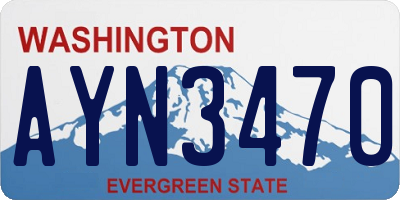 WA license plate AYN3470