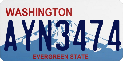 WA license plate AYN3474