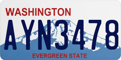 WA license plate AYN3478
