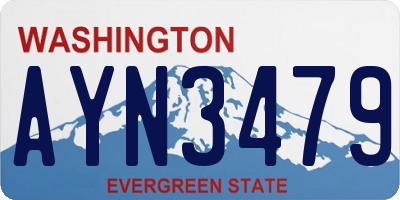 WA license plate AYN3479