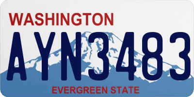 WA license plate AYN3483