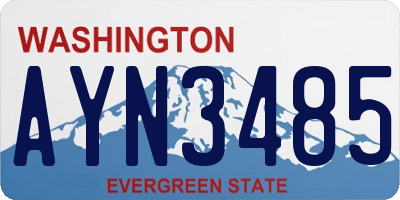 WA license plate AYN3485