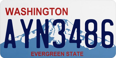 WA license plate AYN3486