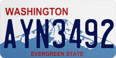WA license plate AYN3492
