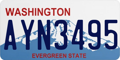 WA license plate AYN3495