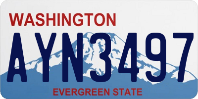 WA license plate AYN3497