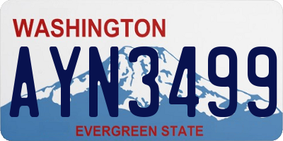WA license plate AYN3499