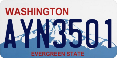 WA license plate AYN3501