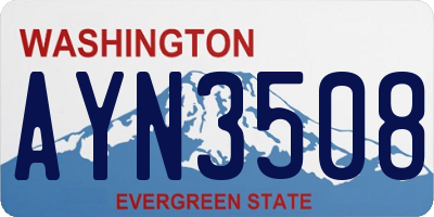 WA license plate AYN3508