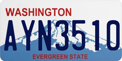 WA license plate AYN3510