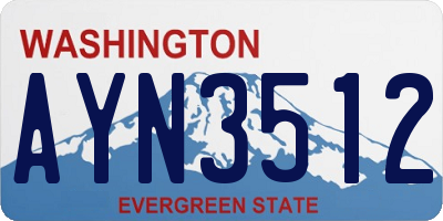 WA license plate AYN3512