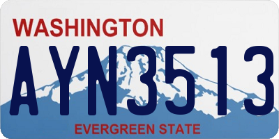 WA license plate AYN3513