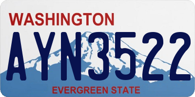 WA license plate AYN3522